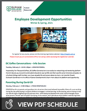 Employee Development Opportunities Winter & Spring, 2021